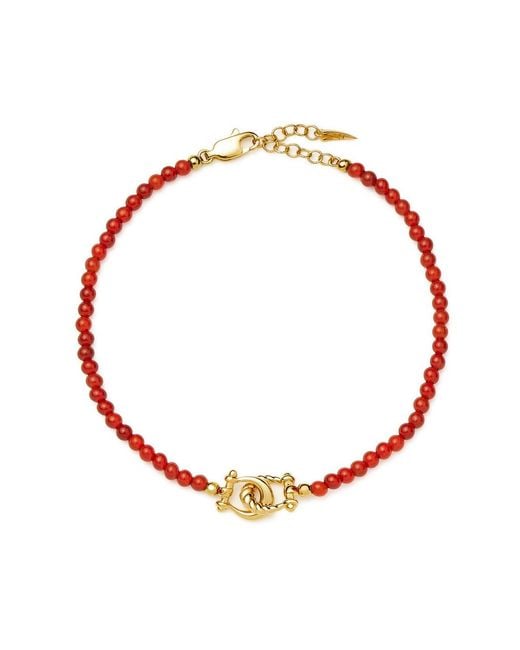 Missoma White Lunar New Year Horseshoe Beaded Bracelet