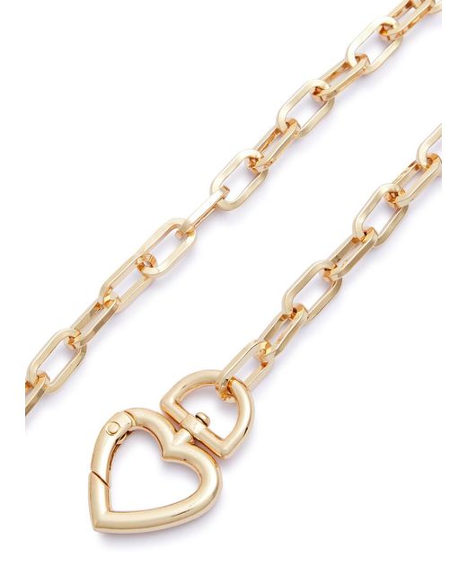 Kenneth Jay Lane Metallic Heart Chain Necklace