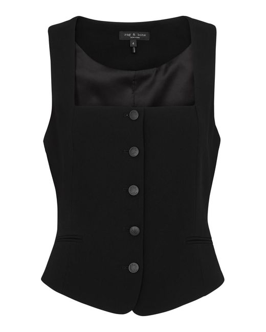 Rag & Bone Black Mariana Crepe Vest