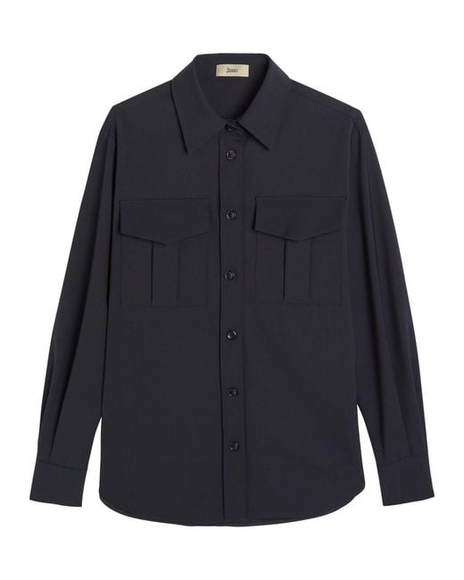 Herno Blue Jersey Overshirt