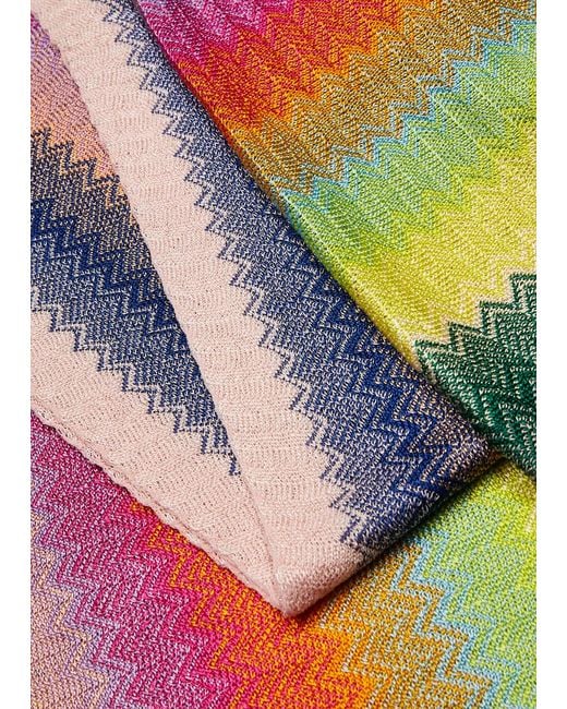 Missoni Multicolor Zigzag-intarsia Fine-knit Scarf