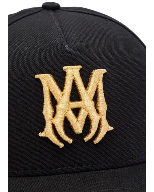 Amiri Black Ma Logo-Embroidered Canvas Cap for men