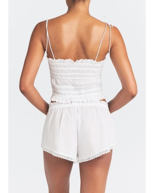 Skims White Ruffled Poplin Cami Top