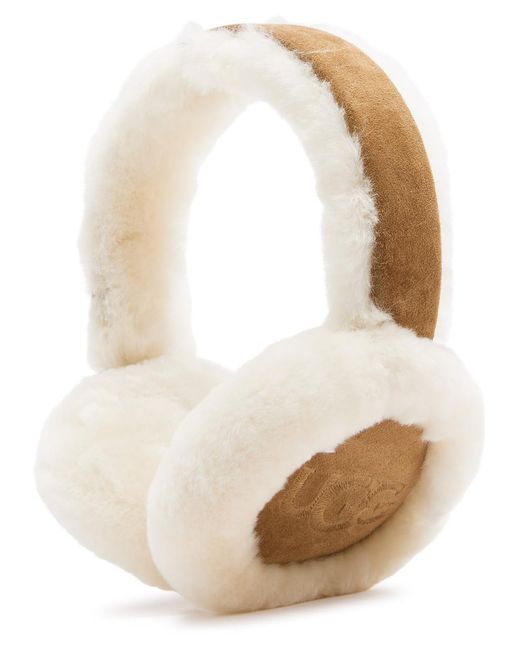 Ugg Natural Shearling Trimmed Suede Earmuffs