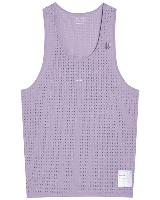Satisfy Purple Space-O Singlet Stretch-Jersey Running Tank Top for men