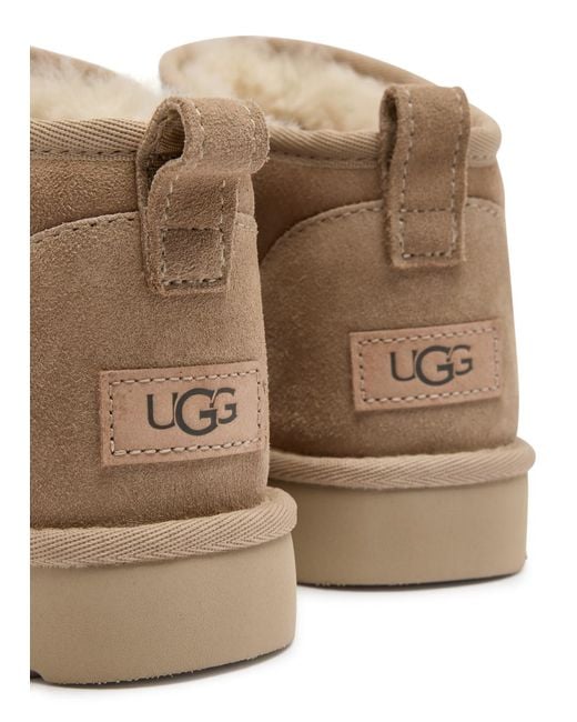 Ugg Brown Classic Ultra Mini Suede Ankle Boots