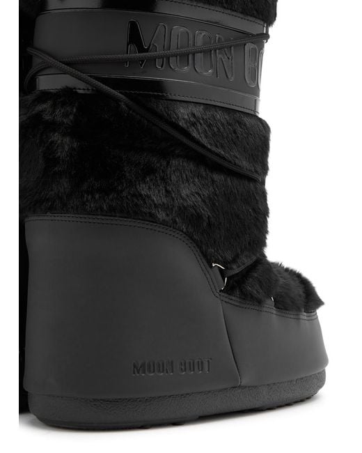 Moon Boot Black Icon Padded Faux Fur Mid-Calf Snow Boots