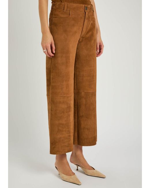 Stouls Brown Lilou Stretch-Suede Trousers