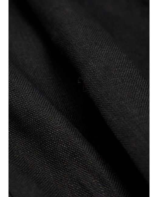 NN07 Black Kay Pleated Linen Trousers for men