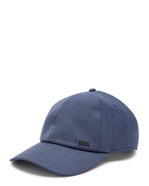 Boss Blue Logo Wool Cap for men