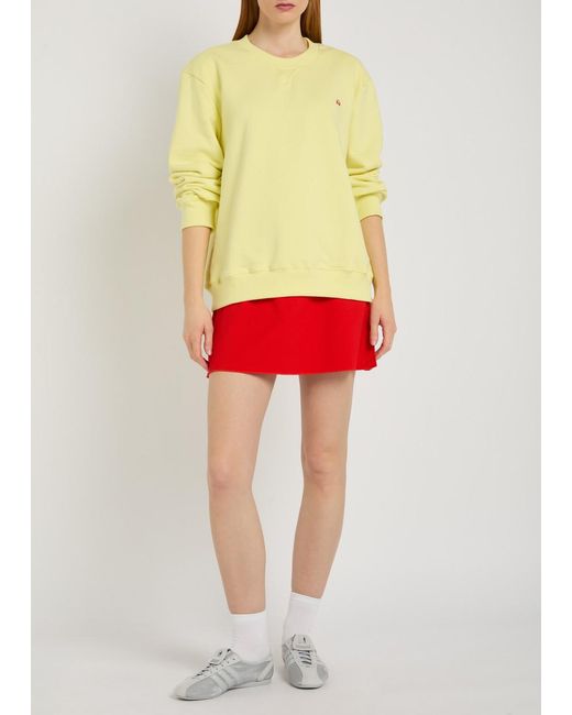 Spense Yellow Logo-Embroidered Cotton Sweatshirt
