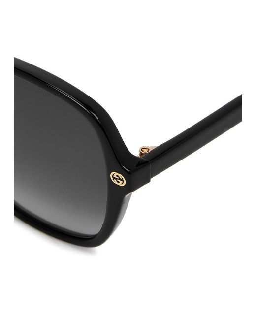 Gucci Black Oversized Sunglasses, Sunglasses, , Lenses