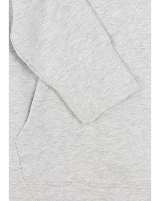 Vince White Mélange Hooded Stretch-Cotton Sweatshirt