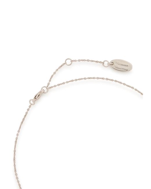 Vivienne Westwood White Valentina Crystal-Embellished Orb Pendant Necklace