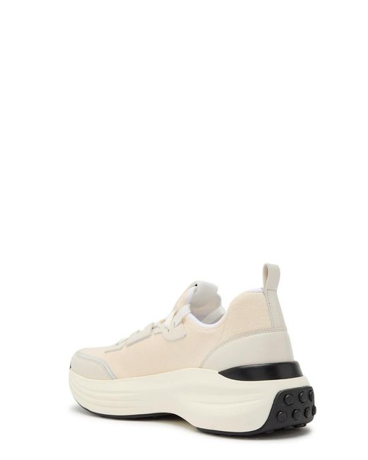 Tod's White Sportiva 81L Panelled Knit Sneakers