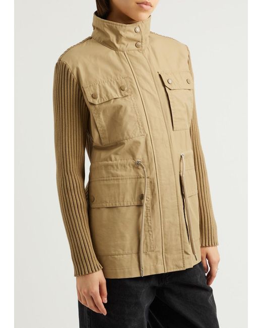 Moncler Natural Poplin And Knitted Jacket