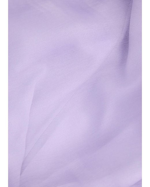 ‎Taller Marmo Purple Sza Sza Kaftan Spirito Chiffon And Tulle Maxi Kaftan Dress