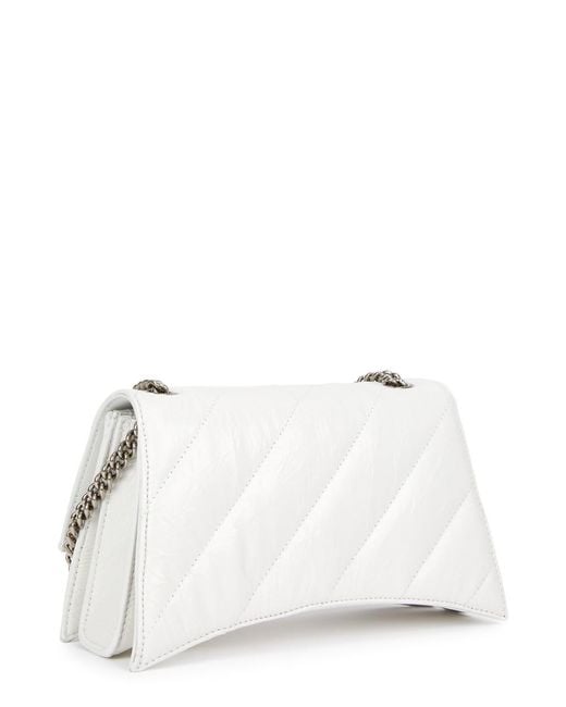Balenciaga White Quilted Leather Wallet-on-chain, Wallet, Leather,