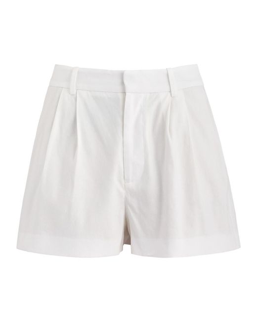Alice + Olivia White Conry Linen-Blend Shorts