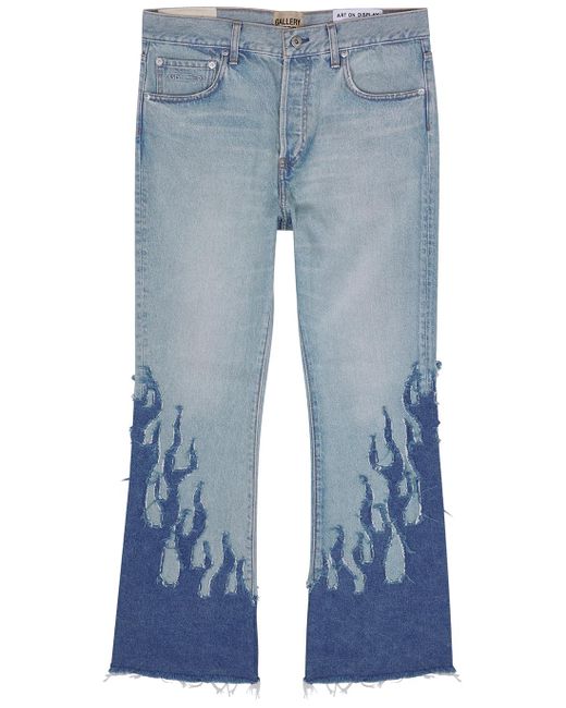 GALLERY DEPT. Flames Distressed Straightleg Jeans in Blue for Men Lyst
