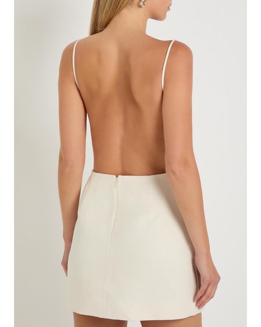 Calvin Klein White Henrietta Open-Back Canvas Mini Dress