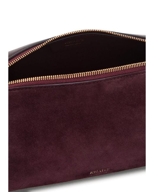 Khaite Purple Kye Mini Suede And Leather Cross-Body Bag