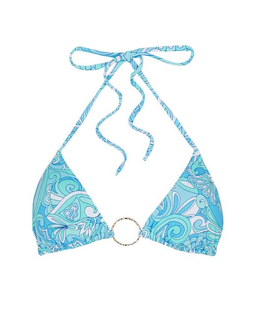 Melissa Odabash Blue Miami Paisley-print Bikini Top