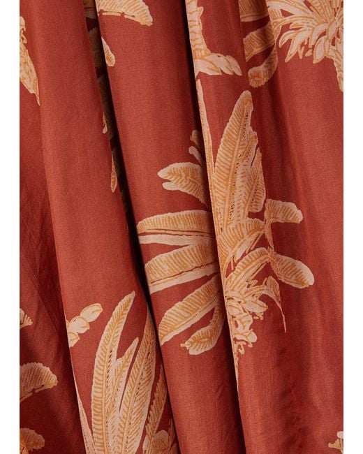 Hannah Artwear Red Franca Printed Silk Maxi Dress