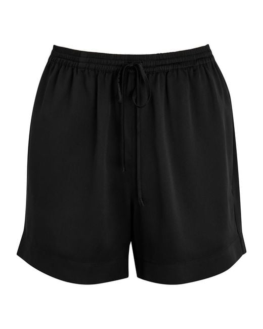 Fleur Of England Black Fleur Du Jour Silk-Satin Pyjama Shorts