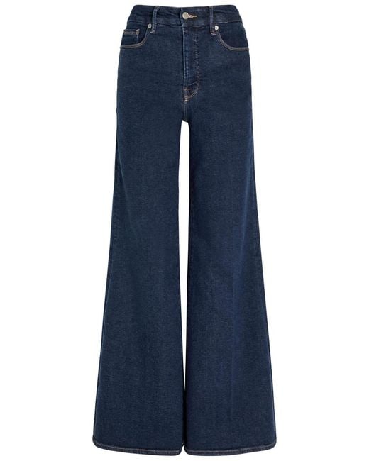GOOD AMERICAN Blue Good Waist Palazzo Wide-Leg Jeans