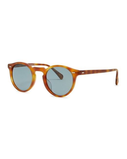 Oliver Peoples Blue Gregory Peck Sun Round-frame Sunglasses for men