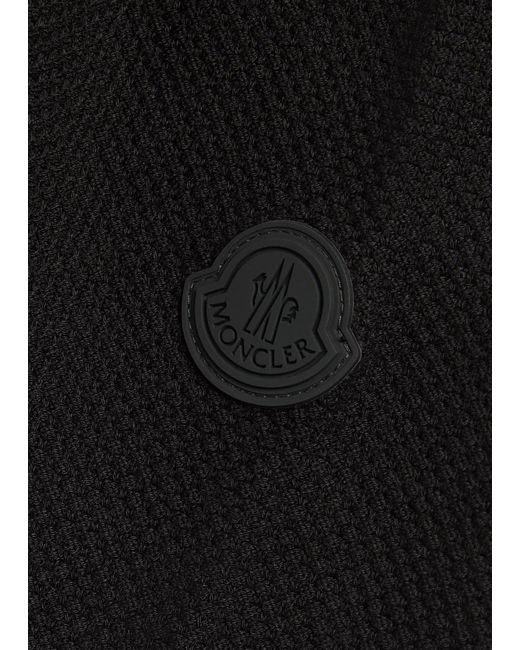 Moncler Black Logo-Appliqué Cotton-Knit Jumper for men