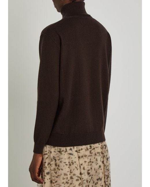 Brunello Cucinelli Brown Turtle-Neck Cashmere Jumper