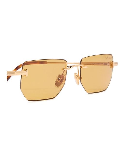 Tom Ford Natural Narrow Rimless Sunglasses for men
