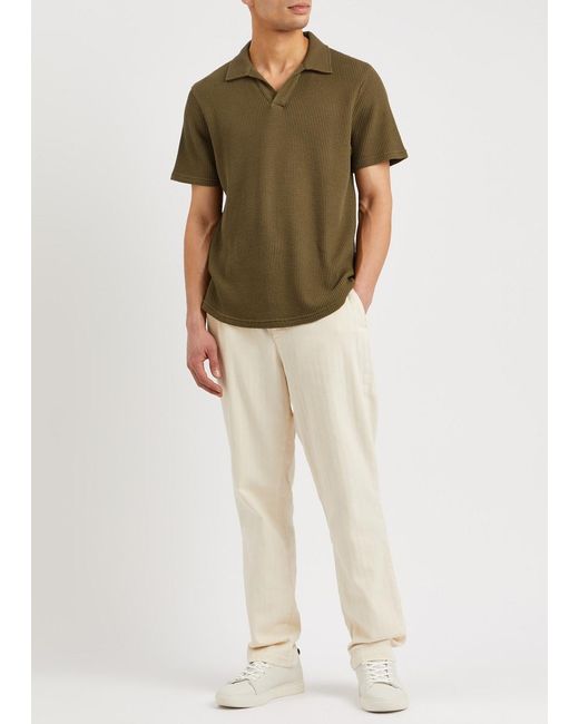 Oliver Spencer Green Austell Waffle-knit Cotton Polo Shirt for men