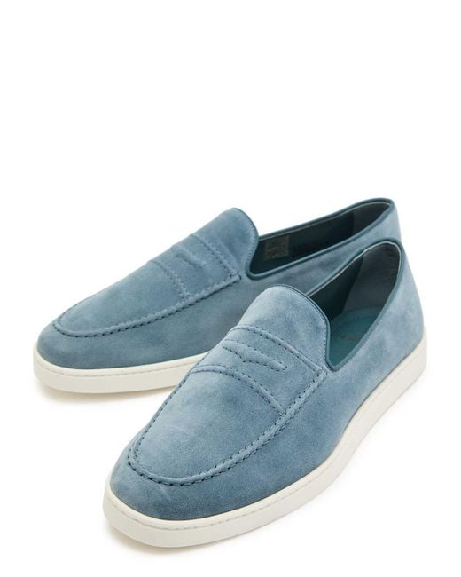 Church's Blue Peebles Suede Loafers for men