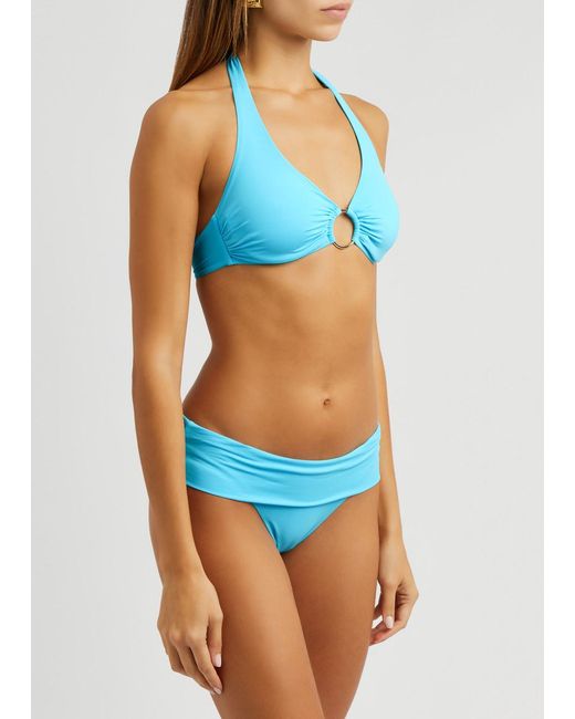 Melissa Odabash Blue Brussels Halterneck Bikini Top
