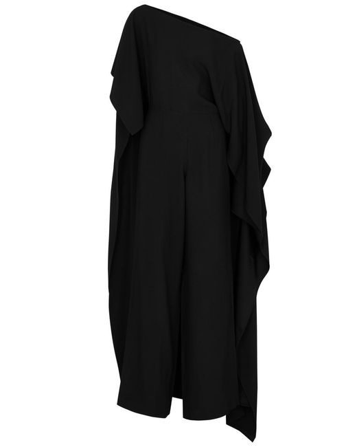 ‎Taller Marmo Black Jerry Cape-effect Jumpsuit