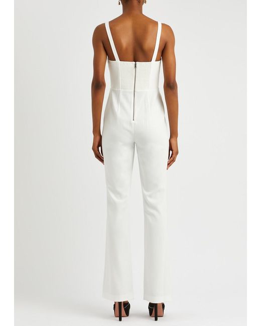 STRAIGHT NECK CAPE JUMPSUIT - Ecru