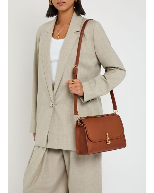 Gabriela Hearst Brown Leonora Medium Leather Top Handle Bag