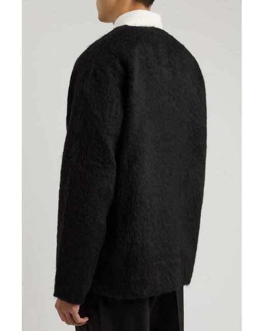 Our Legacy Black Brushed Wool-Blend Cardigan for men
