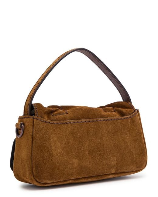 Acne Brown Multipocket Micro Suede Cross-Body Bag