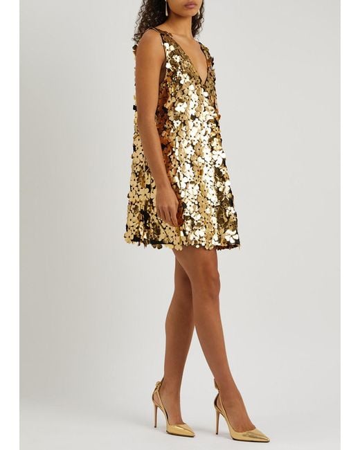 green emerald velvet dress Carson Dress - Gold main image 1