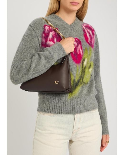 COACH Gray Juliet 25 Leather Shoulder Bag