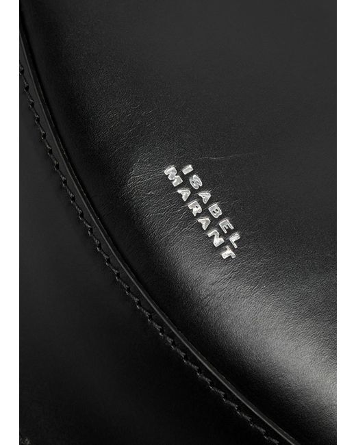 Isabel Marant Black Oskan Moon Studded Leather Shoulder Bag