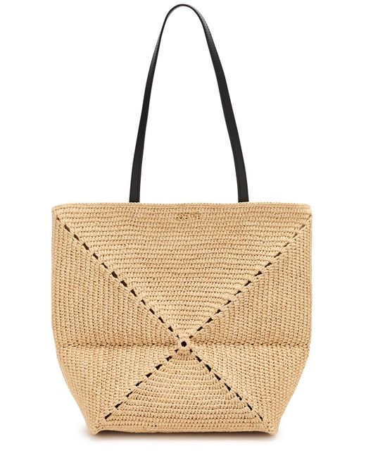 Loewe Natural Puzzle Fold Woven Raffia Tote