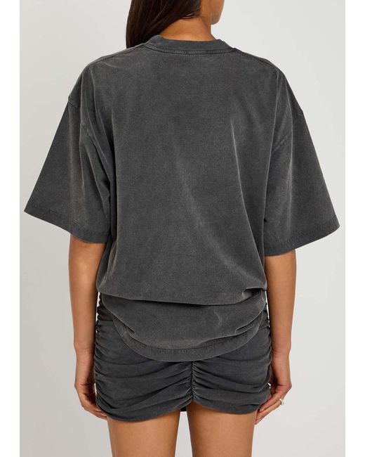T By Alexander Wang Gray Prestyled T-Shirt Cotton Mini Dress