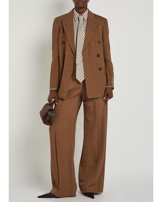 Brunello Cucinelli Natural Striped Tie Cotton-Poplin Shirt