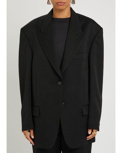 Acne Black Wool Gabardine Blazer