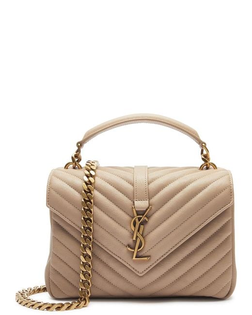 Medium leather matellasé collège shoulder bag top